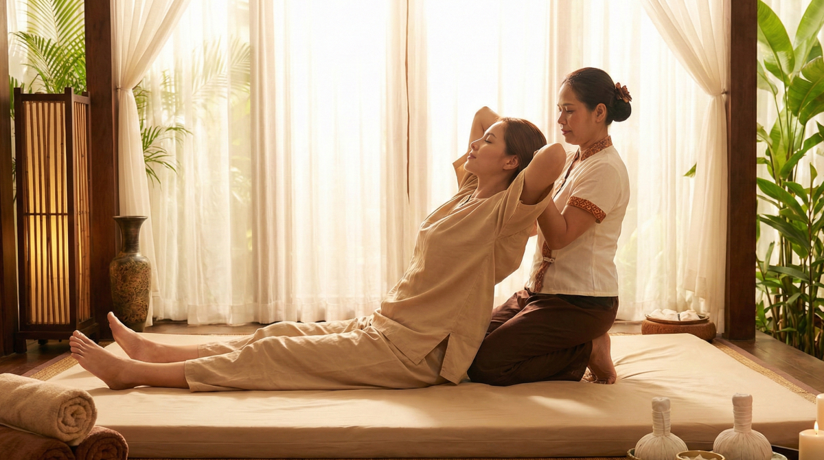 タイ古式マッサージの効果や特徴を、300件以上のサロンを巡った専門家が解説。「二人でやるヨガ」とも呼ばれる独自のストレッチが、なぜ肩こりや自律神経に効くのか?その魅力を知れば、あなたも今すぐ体験したくなるはずです。